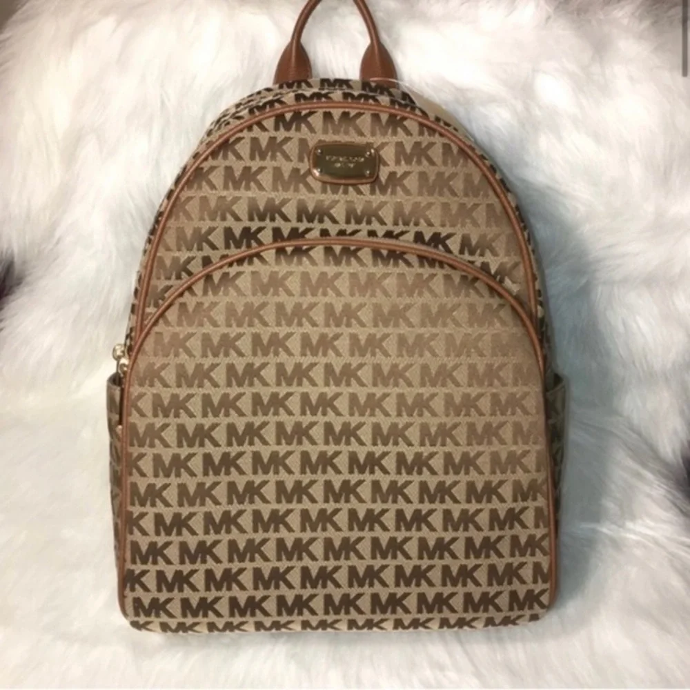 MICHAEL KORS LARGE ABBEY MONOGRAM BROWN BACKPACK❗️